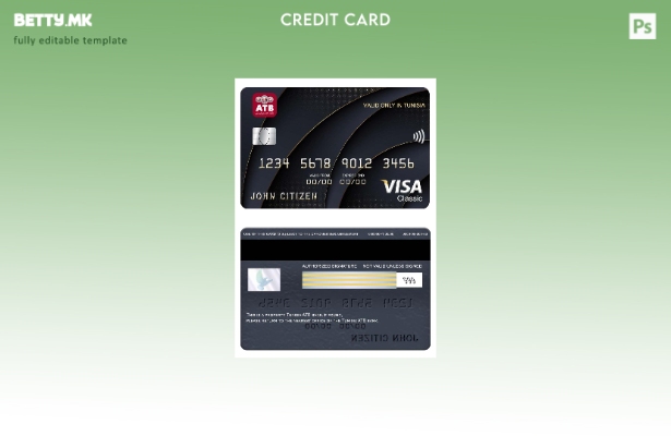 модерен стил Тунис ATB банка виза шаблон класична картичка